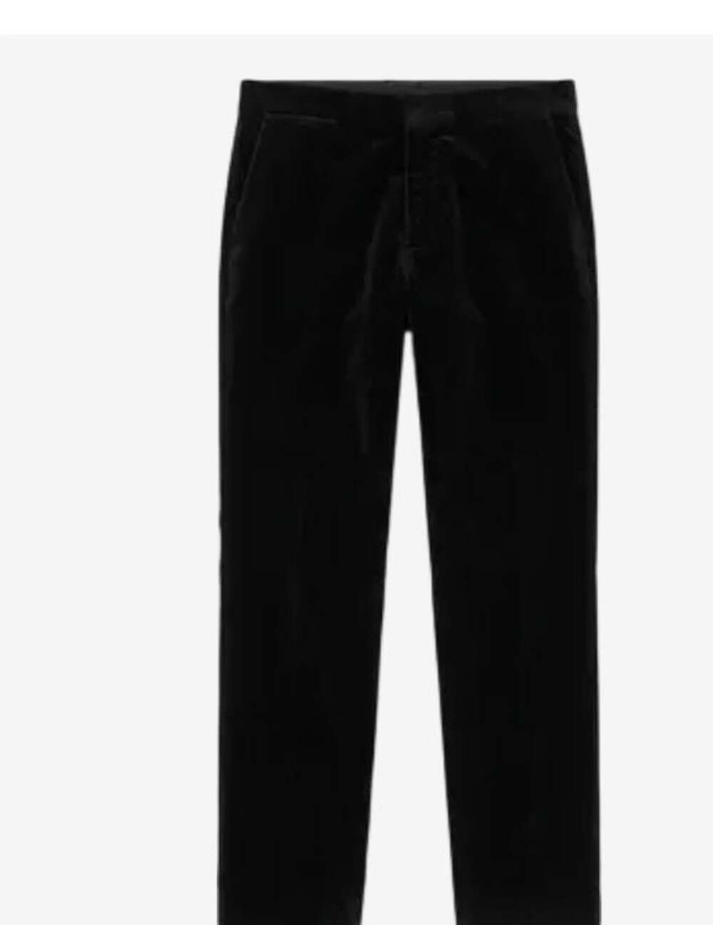 Massimo Dutti Black Velvet Trousers Pants Size USA 6 EUR 38